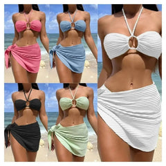 Pink 3-Piece Split Body Bra Swimwear Set