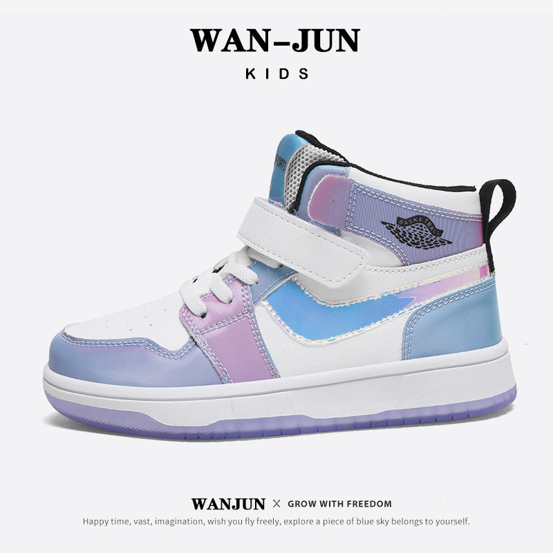 WAN-JUN Kids High-Top Sneakers Pastel Waterproof