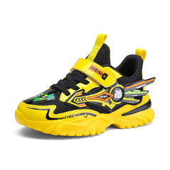 Kids Yellow Black Rubber Sneakers for School & Play