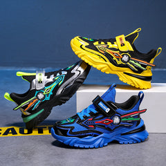 Kids Yellow Black Rubber Sneakers for School & Play