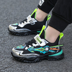 Kids Yellow Black Rubber Sneakers for School & Play