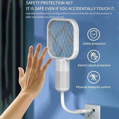 Portable Mini Mosquito Swatter   | USB Rechargeable Electric Bug Zapper with LED Night Light | Random color