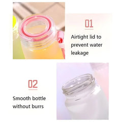 Pink Frosted Glass Water Bottle  |  Leak-Proof Insulated Bottle with Hello Master Decal Logo | 400ml
