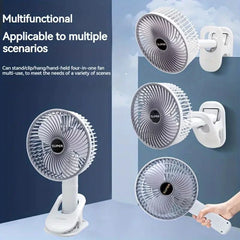 Rechargeable 3-in-1 Clip Fan | Handheld, Desktop & Wall Mounted Portable Fan with 3 Speed Modes