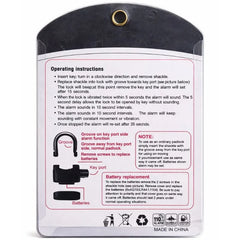 High-Security Gembok Alarm Lock | Waterproof Siren Padlock for Bike, Scooter & Door Protection