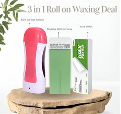 3-in-1 Wax Heater Machine for Hair Removal | Cartridge Wax Warmer + Wax Cartridge + Wax Strips