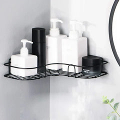 Wall Corner Rack | Multipurpose Kitchen & Bathroom Corner Organizer | Metal Wall Mount Storage Rack