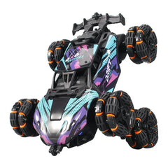 Remote Control Car with Eight-Wheel Drift Toy, Remote Control Spray Transforming Off-Road Vehicle, Flip Bucket Off-Road Climbing Vehicle