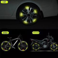 20 Pcs Car Hub Reflective Sticker Car Accessories Decorative Strips General For Use Of Bicycle Automobile And Motorcycle Tyre