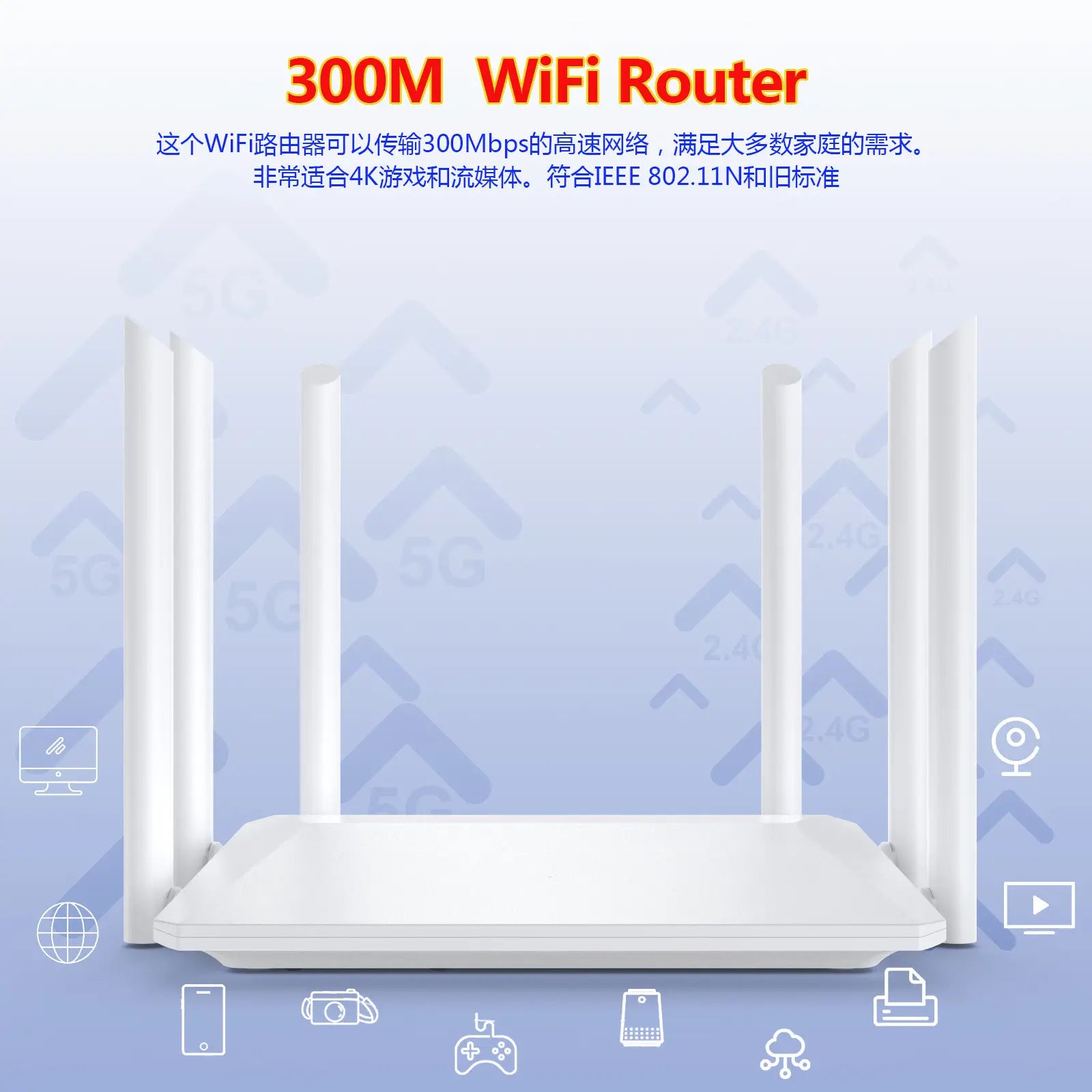 White 3-Antenna Wireless Router for Home Office
