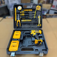 Double Battery Dunlandi 24V Rechargeable Drill Machine Tools Box Set