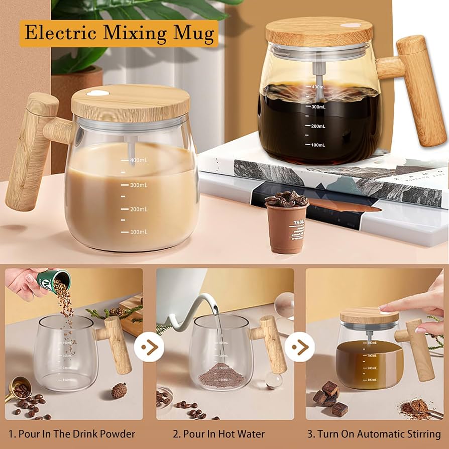 Self Stirring Mug 400ml Rechargeable Electric Stirring Mug WaterProof Automatic Mixing Cup for Coffee And Protein