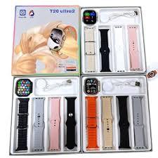T20 ultra2 with 4 Strap Series 9 Gesture Operation Bluetooth Call Smartwatch Wireless Charging HD Big Screen Fitness Watch