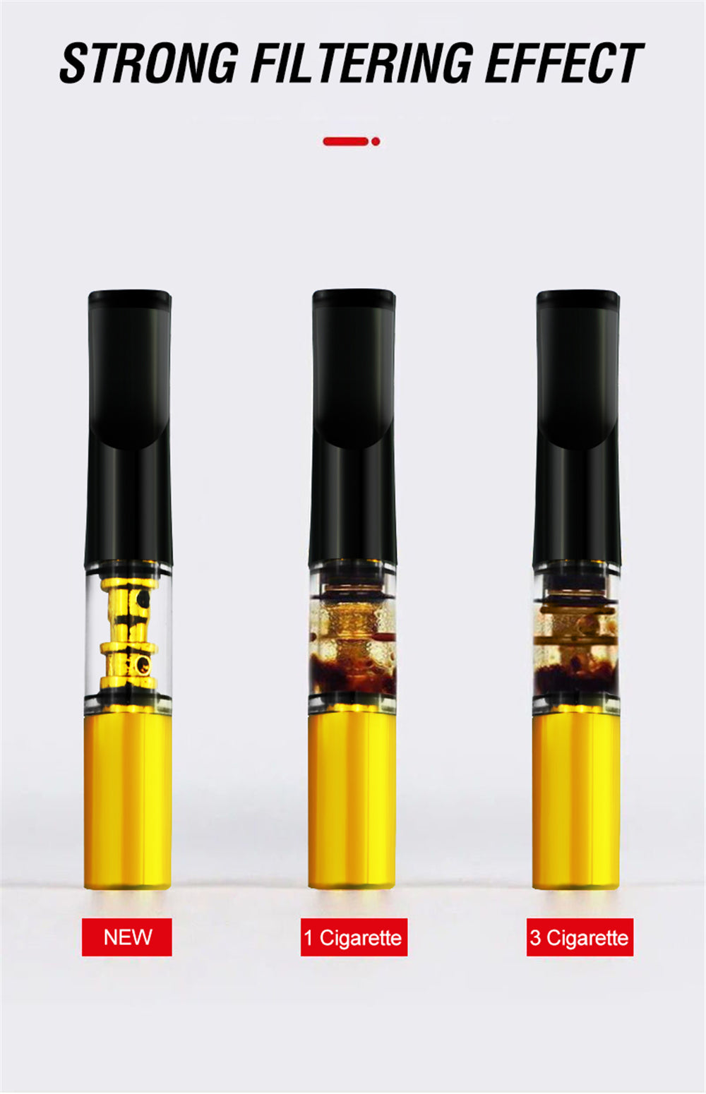Pack of 2 - Mini Filtration Tobacco Tar Filter Cleanable Microfilter Cigarette Holder Recyclable Smoke Mouthpiece Filtration Smoking Gadgets