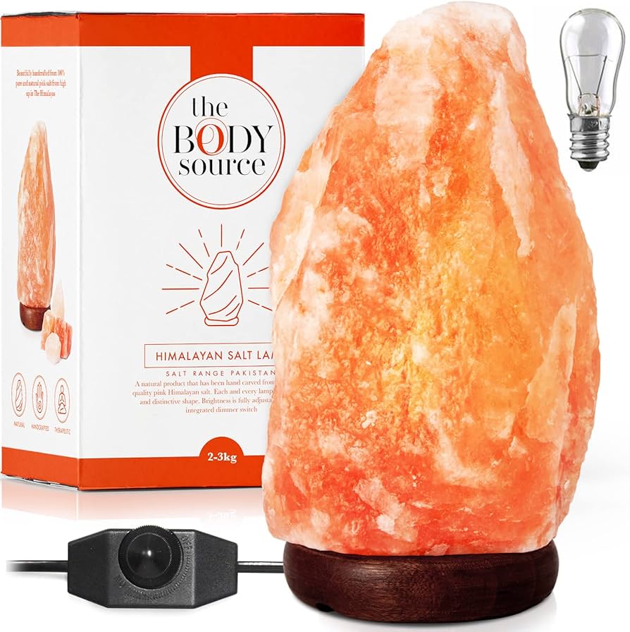 Salt Lamp USB Himalayan for Home Decor Natural Pink Rock Salt Lamp Night Light with Salt Lamp Bulb for Asthma and Allergy Relief Air Purifying Crystal Lamp to Clean Room Atmosphere and Improve Air Quality