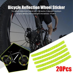 20 Pcs Car Hub Reflective Sticker Car Accessories Decorative Strips General For Use Of Bicycle Automobile And Motorcycle Tyre