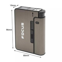 Focus Automatic Lighter Automatic Cigarettes Holder 10 Pcs Cigarette Case Portable Automatic Cigarette Holder Without Lighter Metal Cigarette Boxes Lighter Gadget For Men Multifunction Cigarette Holder