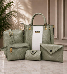 Handbag Set | 5-Piece Elegant Tote Bag Set | Shoulder Bag, Crossbody & Clutch | Premium Fashion Gift