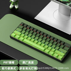 Special Wholesale Real Mechanical Keyboard Cross-Border Amazon 61 Keyboard 68 Keyboard Mixed Light Wired Green and Red Axis Game