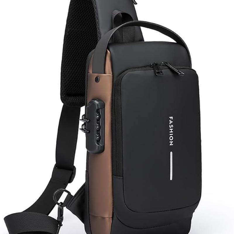 Chest Bag Multifunction Crossbody Sport Running Travel Sling Pack Anti theft USB Charge Shoulder Messenger Pack Luxury Brand Men