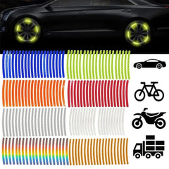 20 Pcs Car Hub Reflective Sticker Car Accessories Decorative Strips General For Use Of Bicycle Automobile And Motorcycle Tyre