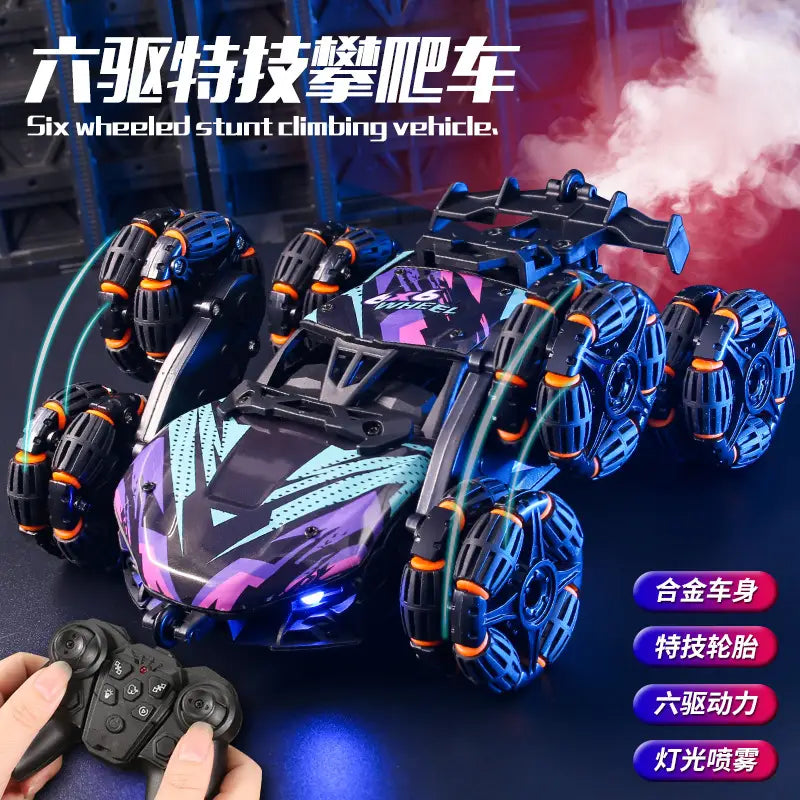 Remote Control Car with Eight-Wheel Drift Toy, Remote Control Spray Transforming Off-Road Vehicle, Flip Bucket Off-Road Climbing Vehicle