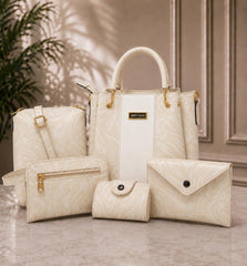 Handbag Set | 5-Piece Elegant Tote Bag Set | Shoulder Bag, Crossbody & Clutch | Premium Fashion Gift