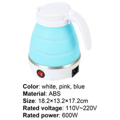 Foldable Kettle Coffee Pot Tea Kettle 1L Electric Space-saving ABS Camping Home Travel Outdoor Heating Hot Water Cup