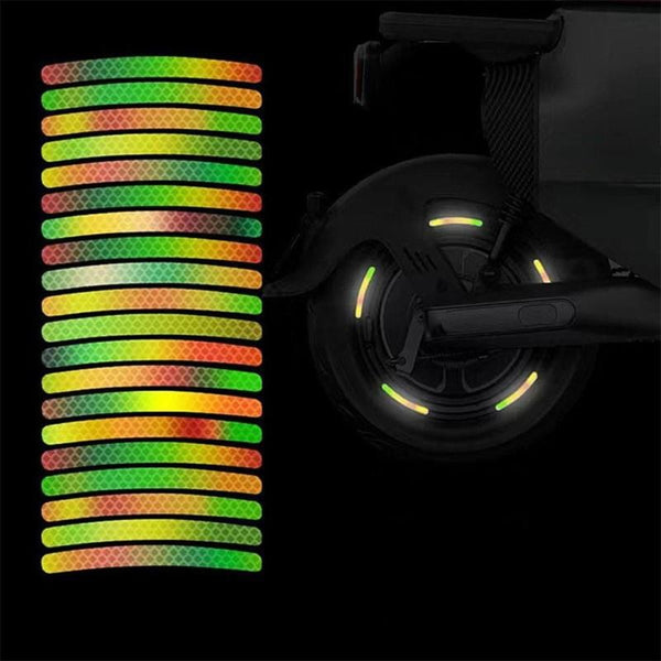 20 Pcs Car Hub Reflective Sticker Car Accessories Decorative Strips General For Use Of Bicycle Automobile And Motorcycle Tyre