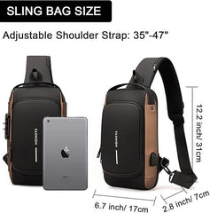 Chest Bag Multifunction Crossbody Sport Running Travel Sling Pack Anti theft USB Charge Shoulder Messenger Pack Luxury Brand Men