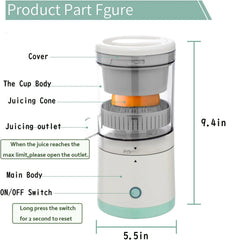 Rechargable Citrus Juicer Machines Fruit Electric Orange Juicer Squeezer USB Rechargeable Easy Press Lemon Lime Orange Grapefruit Juice Squeezer Easy to Clean fruit juicer