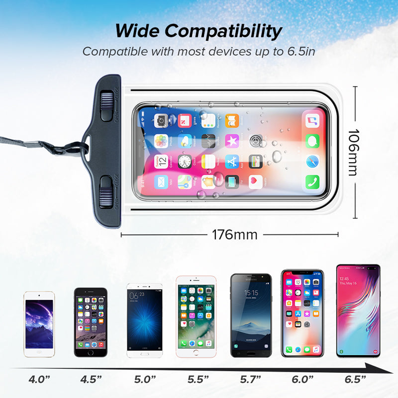 Universal Mobile Phone Transparent Waterproof Bag Three-Layer Sealed Drifting Beach Fishing Underwater 6 inch Swimming Dry Bag