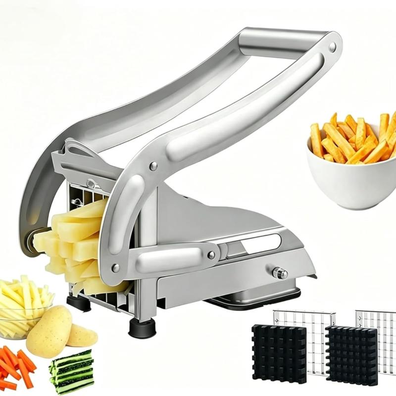 Potato Chips Making Machine Stainless Steel French Fry Potato Cutter Slicer Chipper Cucumber Slice Cut Kitchen Gadgets