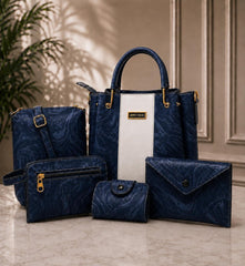 Handbag Set | 5-Piece Elegant Tote Bag Set | Shoulder Bag, Crossbody & Clutch | Premium Fashion Gift