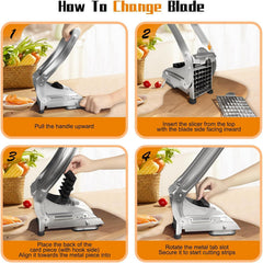 Potato Chips Making Machine Stainless Steel French Fry Potato Cutter Slicer Chipper Cucumber Slice Cut Kitchen Gadgets