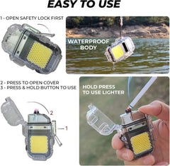 Rechargeable Electronic Ignition Lighter with LED Flash Light