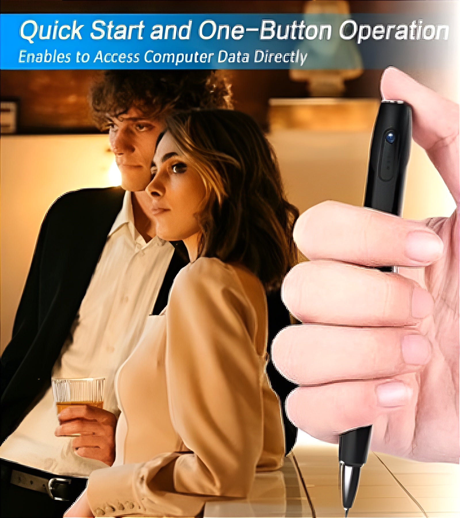 V8 HD 1080P Camera Pen with Voice Recording Video Photo Capture USB Rechargeable Ballpoint Pen