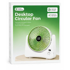 Circular Rechargeable Desktop  Fan | Model QL-01 | 3 Speed Personal Cooling Fan | Quiet Air Circulator for Home, Office & Travel | Random Color